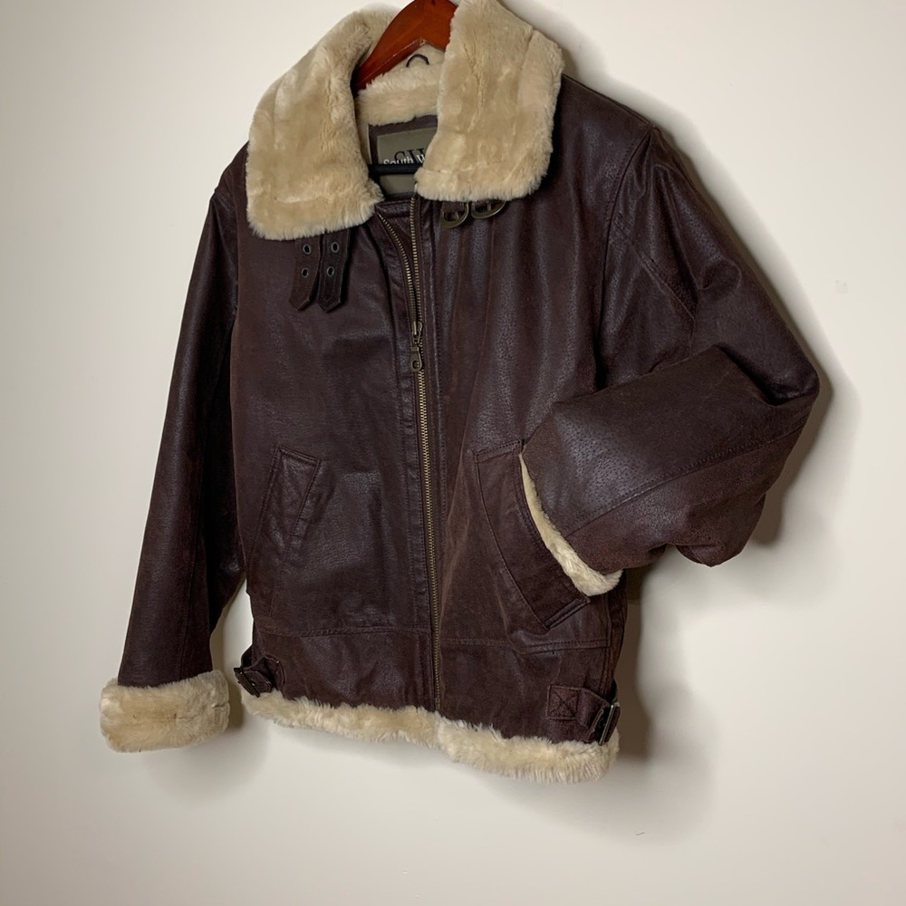 Leather coat size Medium